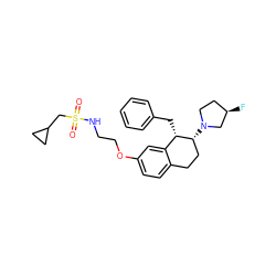 O=S(=O)(CC1CC1)NCCOc1ccc2c(c1)[C@H](Cc1ccccc1)[C@H](N1CC[C@@H](F)C1)CC2 ZINC000143487752