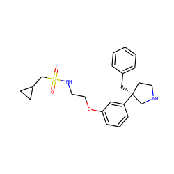 O=S(=O)(CC1CC1)NCCOc1cccc([C@@]2(Cc3ccccc3)CCNC2)c1 ZINC000114246193