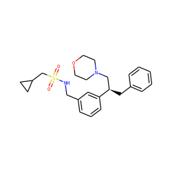 O=S(=O)(CC1CC1)NCc1cccc([C@H](Cc2ccccc2)CN2CCOCC2)c1 ZINC000114245651