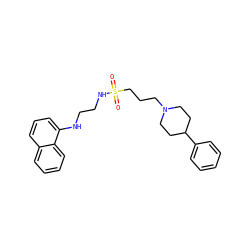 O=S(=O)(CCCN1CCC(c2ccccc2)CC1)NCCNc1cccc2ccccc12 ZINC000299820923