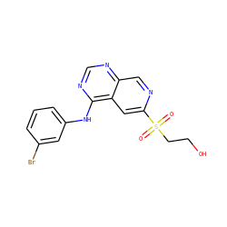 O=S(=O)(CCO)c1cc2c(Nc3cccc(Br)c3)ncnc2cn1 ZINC000013861836