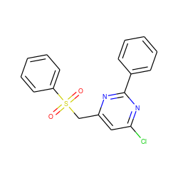 O=S(=O)(Cc1cc(Cl)nc(-c2ccccc2)n1)c1ccccc1 ZINC000001383058