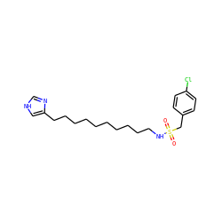 O=S(=O)(Cc1ccc(Cl)cc1)NCCCCCCCCCCc1c[nH]cn1 ZINC000026838133
