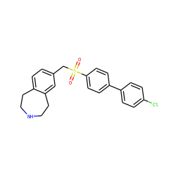 O=S(=O)(Cc1ccc2c(c1)CCNCC2)c1ccc(-c2ccc(Cl)cc2)cc1 ZINC000049013971