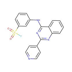 O=S(=O)(F)c1cccc(Nc2nc(-c3ccncc3)nc3ccccc23)c1 ZINC001772622412