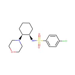 O=S(=O)(N[C@@H]1CCCC[C@@H]1N1CCOCC1)c1ccc(Cl)cc1 ZINC000019336135