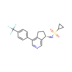 O=S(=O)(N[C@H]1CCc2c(-c3ccc(C(F)(F)F)cc3)cncc21)C1CC1 ZINC000205709729