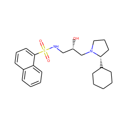 O=S(=O)(NC[C@H](O)CN1CCC[C@@H]1C1CCCCC1)c1cccc2ccccc12 ZINC000028891914