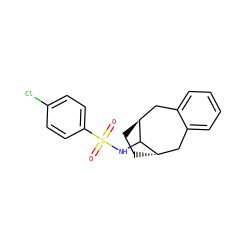 O=S(=O)(NC1[C@H]2CC[C@H]1Cc1ccccc1C2)c1ccc(Cl)cc1 ZINC000101007328