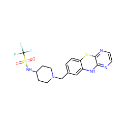 O=S(=O)(NC1CCN(Cc2ccc3c(c2)Nc2nccnc2S3)CC1)C(F)(F)F ZINC000136963834