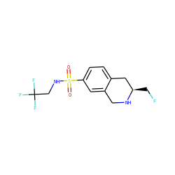 O=S(=O)(NCC(F)(F)F)c1ccc2c(c1)CN[C@H](CF)C2 ZINC000013581890