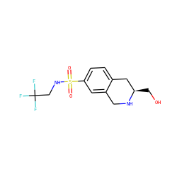 O=S(=O)(NCC(F)(F)F)c1ccc2c(c1)CN[C@H](CO)C2 ZINC000013607013