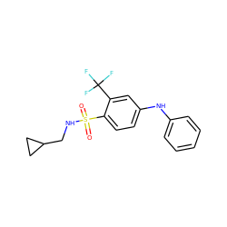 O=S(=O)(NCC1CC1)c1ccc(Nc2ccccc2)cc1C(F)(F)F ZINC000144284992