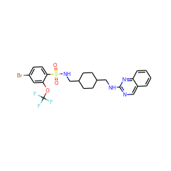 O=S(=O)(NCC1CCC(CNc2ncc3ccccc3n2)CC1)c1ccc(Br)cc1OC(F)(F)F ZINC000028523329