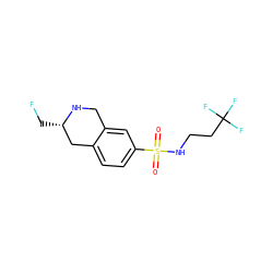 O=S(=O)(NCCC(F)(F)F)c1ccc2c(c1)CN[C@@H](CF)C2 ZINC000013581899