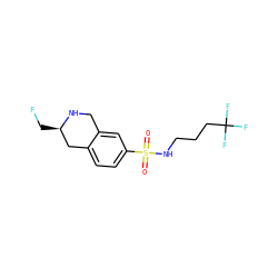 O=S(=O)(NCCCC(F)(F)F)c1ccc2c(c1)CN[C@H](CF)C2 ZINC000013581901