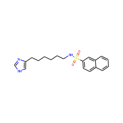 O=S(=O)(NCCCCCCc1c[nH]cn1)c1ccc2ccccc2c1 ZINC000029490015