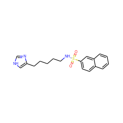 O=S(=O)(NCCCCCc1c[nH]cn1)c1ccc2ccccc2c1 ZINC000029485559