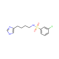 O=S(=O)(NCCCCc1c[nH]cn1)c1cccc(Cl)c1 ZINC000026271241