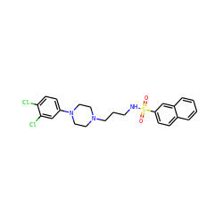 O=S(=O)(NCCCN1CCN(c2ccc(Cl)c(Cl)c2)CC1)c1ccc2ccccc2c1 ZINC000040952715