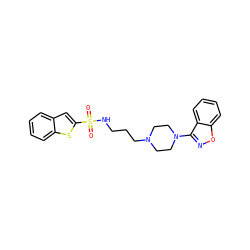 O=S(=O)(NCCCN1CCN(c2noc3ccccc23)CC1)c1cc2ccccc2s1 ZINC000169352074