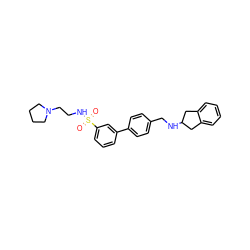 O=S(=O)(NCCN1CCCC1)c1cccc(-c2ccc(CNC3Cc4ccccc4C3)cc2)c1 ZINC000045195709