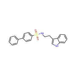 O=S(=O)(NCCc1c[nH]c2ccccc12)c1ccc(-c2ccccc2)cc1 ZINC000014978304