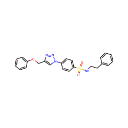 O=S(=O)(NCCc1ccccc1)c1ccc(-n2cc(COc3ccccc3)nn2)cc1 ZINC000096933870