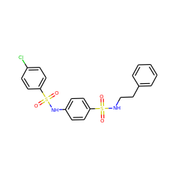 O=S(=O)(NCCc1ccccc1)c1ccc(NS(=O)(=O)c2ccc(Cl)cc2)cc1 ZINC000009678795