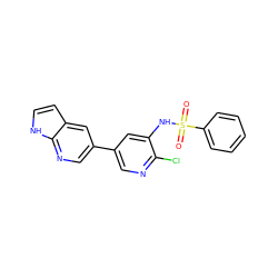 O=S(=O)(Nc1cc(-c2cnc3[nH]ccc3c2)cnc1Cl)c1ccccc1 ZINC000043176505