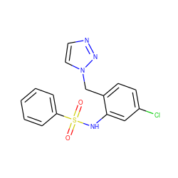 O=S(=O)(Nc1cc(Cl)ccc1Cn1ccnn1)c1ccccc1 ZINC000095560989