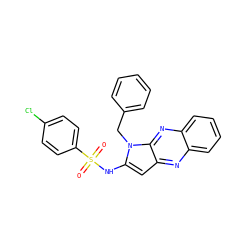 O=S(=O)(Nc1cc2nc3ccccc3nc2n1Cc1ccccc1)c1ccc(Cl)cc1 ZINC000002448662