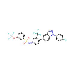 O=S(=O)(Nc1ccc(-c2ccc3c(cnn3-c3ccc(F)cc3)c2)c(C(F)(F)F)c1)c1cccc(OC(F)(F)F)c1 ZINC000049777278