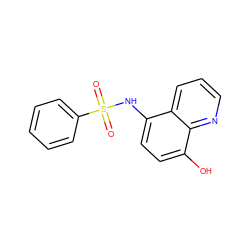 O=S(=O)(Nc1ccc(O)c2ncccc12)c1ccccc1 ZINC000066111562