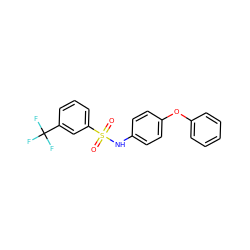 O=S(=O)(Nc1ccc(Oc2ccccc2)cc1)c1cccc(C(F)(F)F)c1 ZINC000005392776