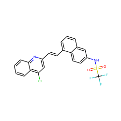 O=S(=O)(Nc1ccc2c(/C=C/c3cc(Cl)c4ccccc4n3)cccc2c1)C(F)(F)F ZINC000013560080