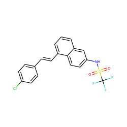 O=S(=O)(Nc1ccc2c(/C=C/c3ccc(Cl)cc3)cccc2c1)C(F)(F)F ZINC000013560082