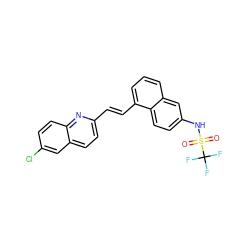 O=S(=O)(Nc1ccc2c(/C=C/c3ccc4cc(Cl)ccc4n3)cccc2c1)C(F)(F)F ZINC000013560077