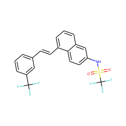 O=S(=O)(Nc1ccc2c(/C=C/c3cccc(C(F)(F)F)c3)cccc2c1)C(F)(F)F ZINC000013560083