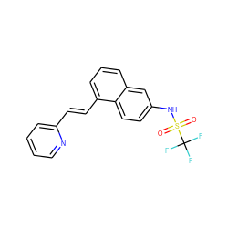 O=S(=O)(Nc1ccc2c(/C=C/c3ccccn3)cccc2c1)C(F)(F)F ZINC000013560072