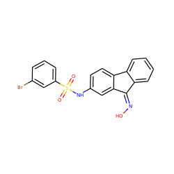 O=S(=O)(Nc1ccc2c(c1)C(=NO)c1ccccc1-2)c1cccc(Br)c1 ZINC000299814991