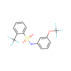 O=S(=O)(Nc1cccc(OC(F)(F)F)c1)c1ccccc1C(F)(F)F ZINC000024429602