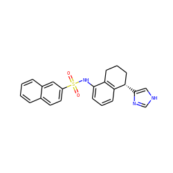 O=S(=O)(Nc1cccc2c1CCC[C@@H]2c1c[nH]cn1)c1ccc2ccccc2c1 ZINC000013580163