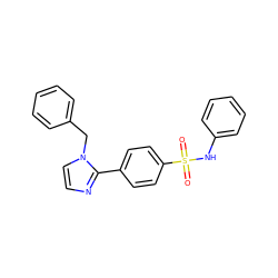 O=S(=O)(Nc1ccccc1)c1ccc(-c2nccn2Cc2ccccc2)cc1 ZINC000299825121