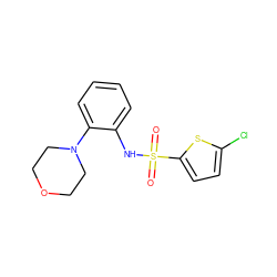 O=S(=O)(Nc1ccccc1N1CCOCC1)c1ccc(Cl)s1 ZINC000002660997