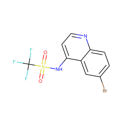 O=S(=O)(Nc1ccnc2ccc(Br)cc12)C(F)(F)F ZINC001252282421