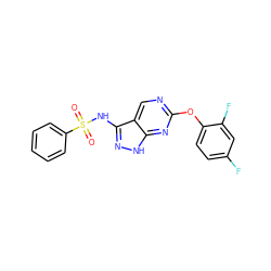 O=S(=O)(Nc1n[nH]c2nc(Oc3ccc(F)cc3F)ncc12)c1ccccc1 ZINC000071340833