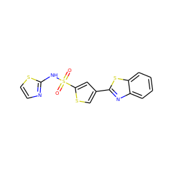 O=S(=O)(Nc1nccs1)c1cc(-c2nc3ccccc3s2)cs1 ZINC000035826161