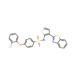 O=S(=O)(Nc1sccc1-c1nc2ccccc2s1)c1ccc(Oc2ccccc2Cl)cc1 ZINC000043024767