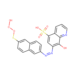 O=S(=O)(O)c1cc(/N=N\c2ccc3cc(SOOO)ccc3c2)c(O)c2ncccc12 ZINC000261094296